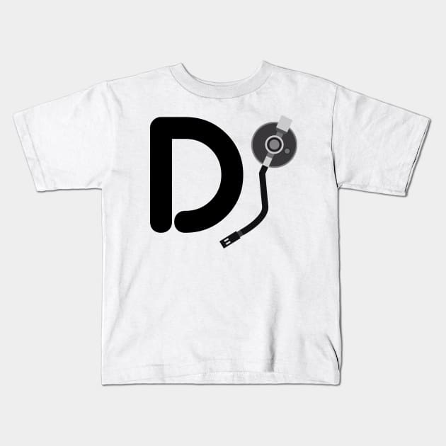 Dj Disc Jockey Turntable Arm Design Music Inspired Kids T-Shirt by UNDERGROUNDROOTS
